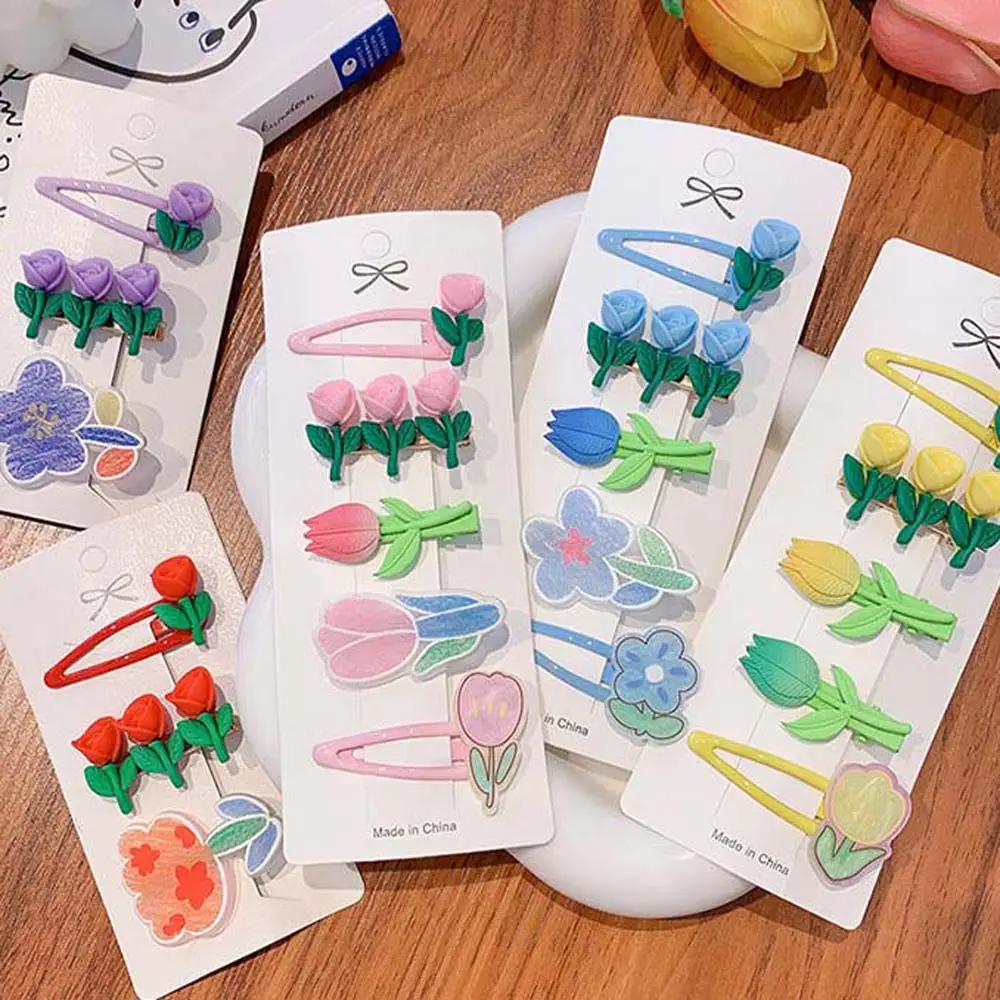 

Заколки для волос с цветами в Корейском стиле, милые шпильки для волос в виде тюльпана, заколки для волос, аксессуары для волос для женщин и девушек