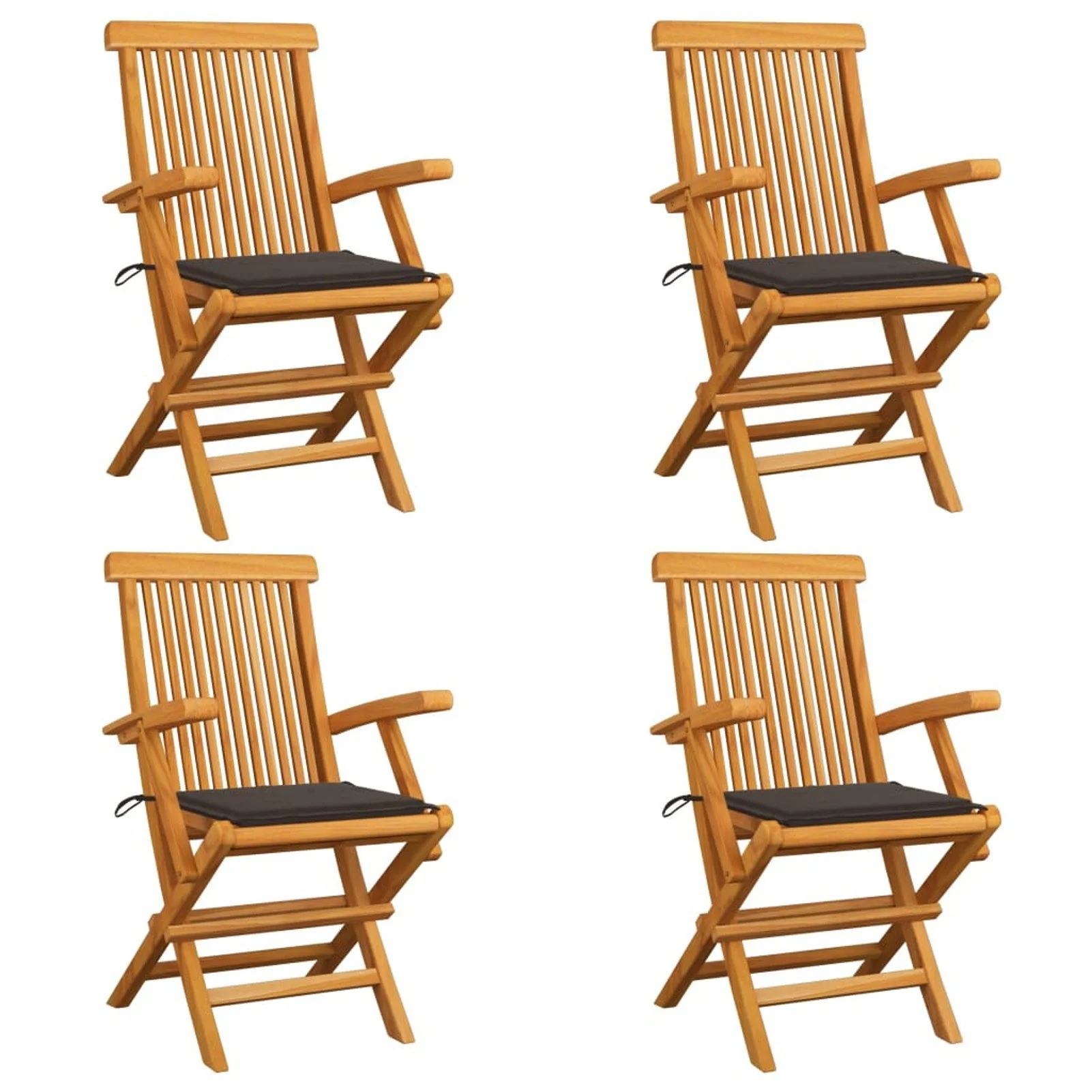 

Patio Chairs with Taupe Cushions 4 pcs Solid Teak Wood