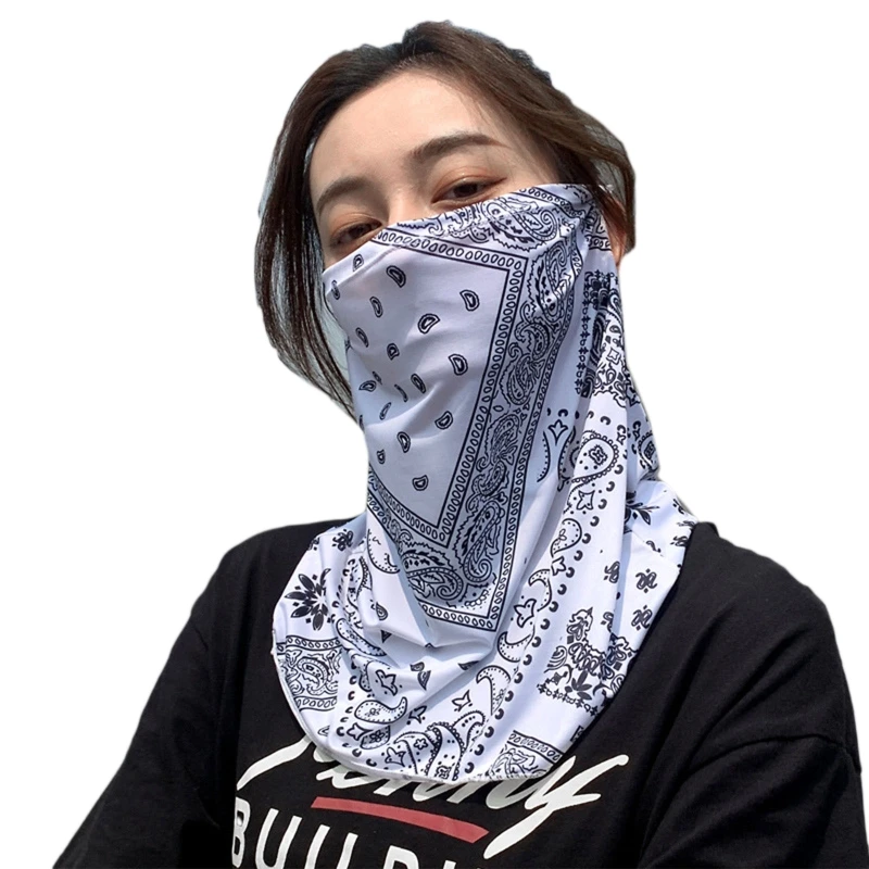 Ледяная шелковая Балаклава рукава ушные петли Шейная гетра защита от УФ-лучей