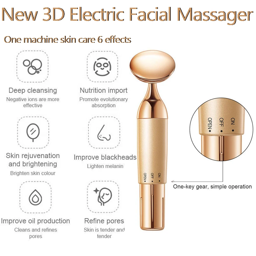 

24K Gold Roller Slimming Facial Massager Vibrating Facial Skin Beauty Bar Pulse Firming Face Massage Lift Tightening Wrinkle Bar