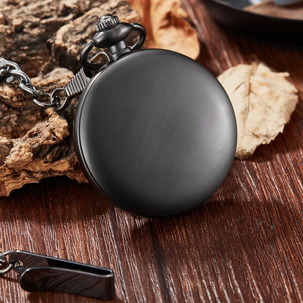 Hand Winding Matte Case Pocket Watches Antique Luxury Brand Fashion Unique Transparent Mechanical Pocket Watch Fob Chain Male