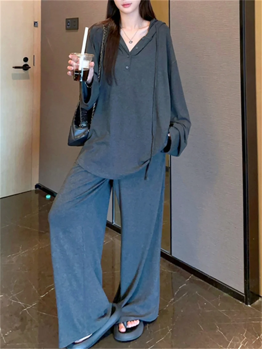 Женский офисный костюм PLAMTEE повседневный шикарный свободного покроя с капюшоном