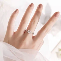 four leaf clover sterling silver girlfriends ring female fashion personality minority design cool wind light luxury ins fashion