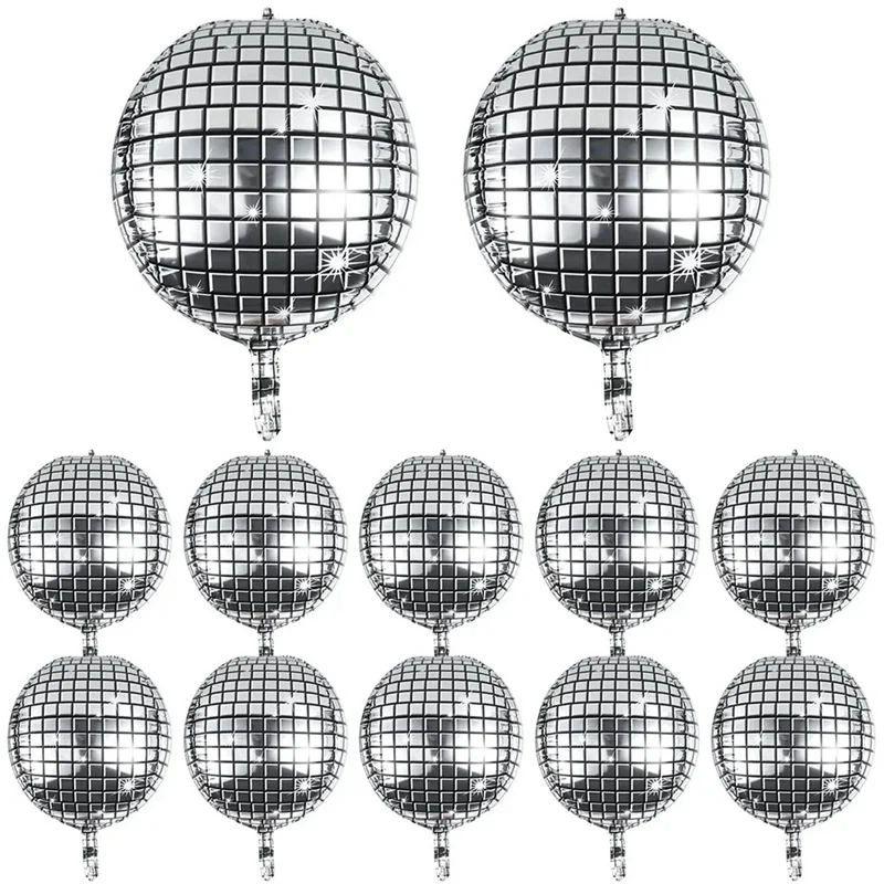 

20 Piece Disco Foil Balloons Aluminum Mylar Helium Balloon Silver Aluminum Film For Wedding Birthday Party