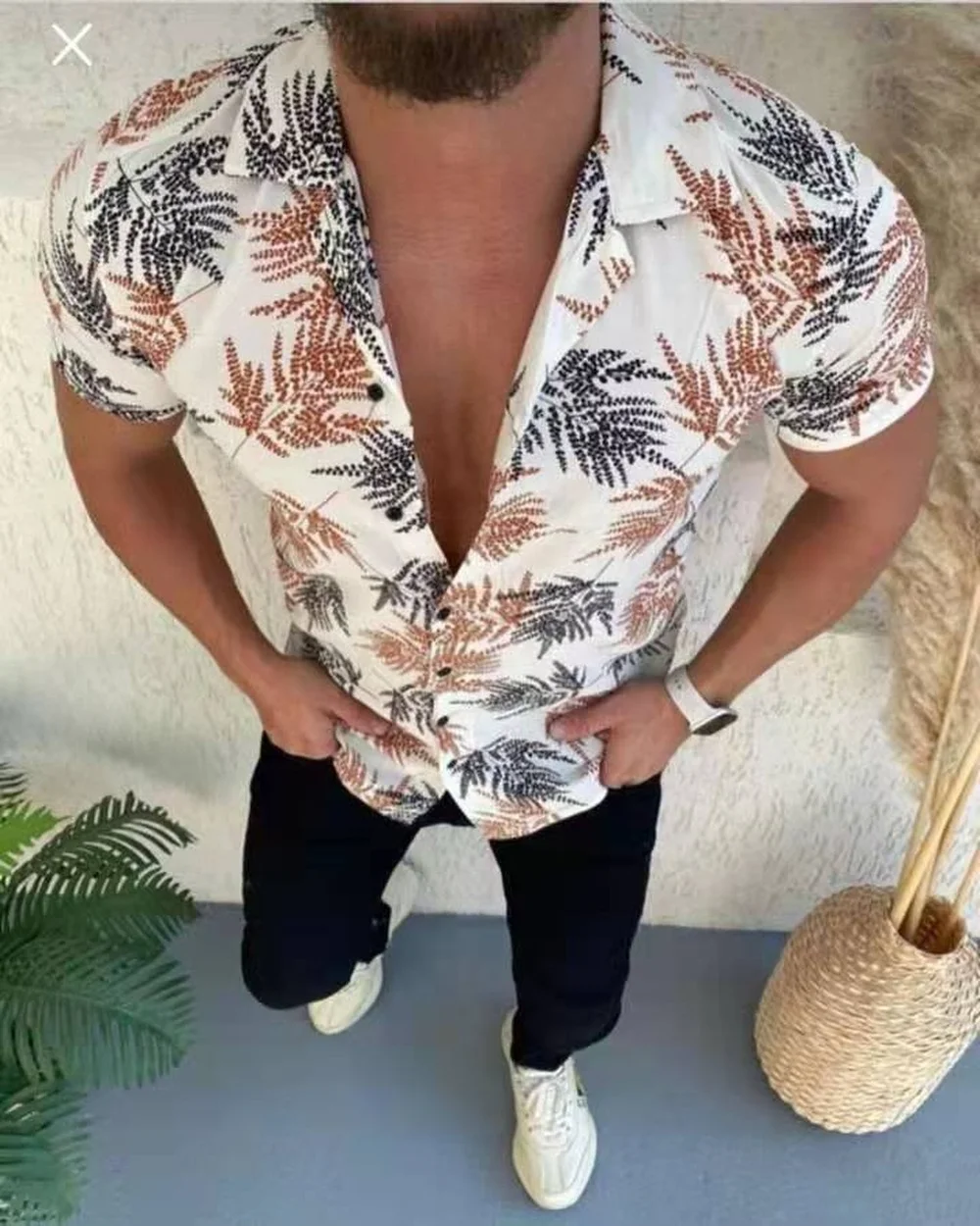 Men's Beach Shirt 3D Printing Casual Loose
