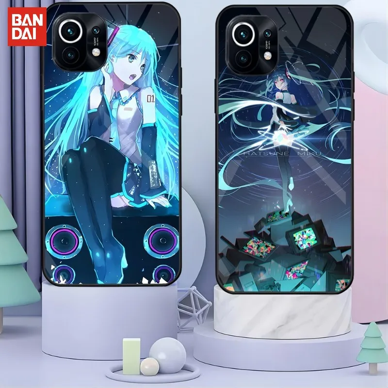 

Hatsune Miku Phone Case Glass Cover For Redmi 11T Poco F2 X3 NFC 9 A T K20 K30 K40 Pro Plus K40S K50 Note 10 4G 5G 10 11 S