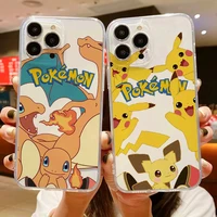 pokemon pikachu phone case for iphone 11 11 pro max 7 plus xs xr xs max 13 pro 7 8 6s transparent phone c hot silicone case gift