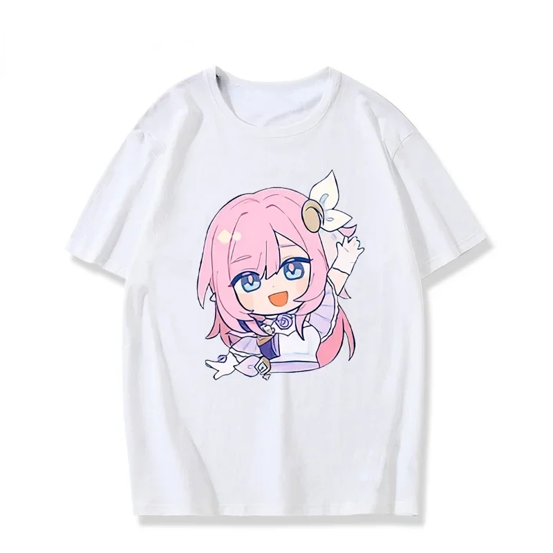 Футболка унисекс с японским аниме принтом Honkai Impact 3 Kawaii Elysia Fans COS летняя модная