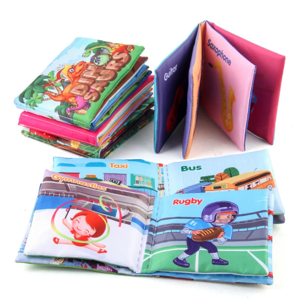 

Baby Cloth Book for 0-12 Months Baby Montessori Cognize Puzzle Book Infant Kids Early Learning Educational Fabric Books Toy