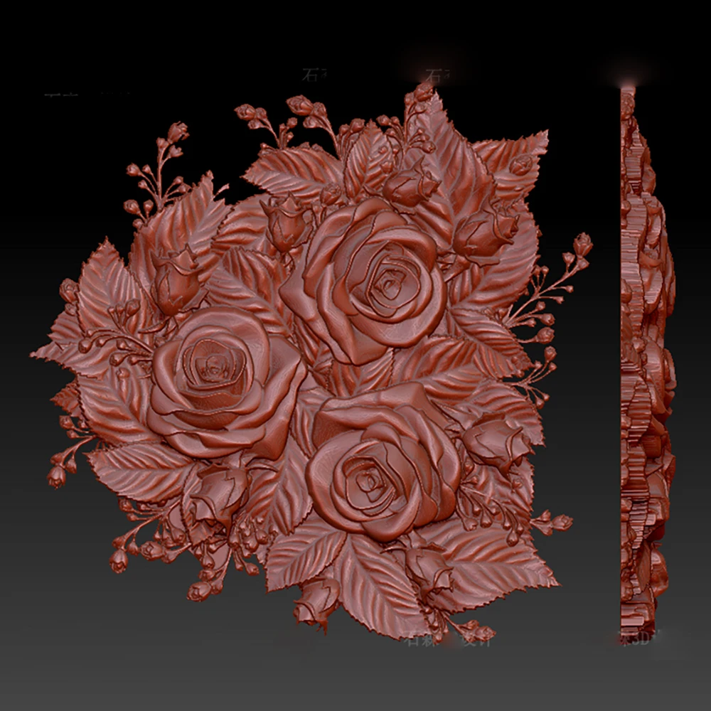

flower stl cnc relief 3D file model for cnc 3D carving engraving