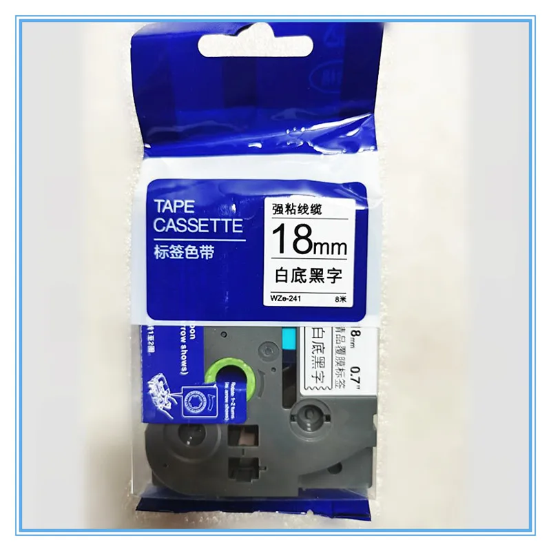 

1x 5x 10x, черно-белая, 18 мм x 8 м, стандартная клейкая ламинированная лента, запасная лента для P-Touch Maker Printe