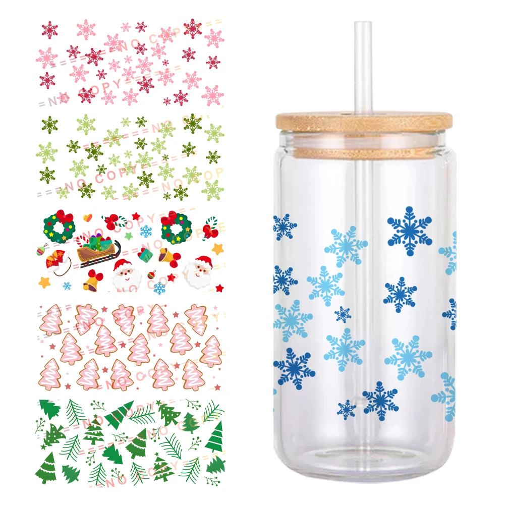 Рождественская елка венок 11*24 см УФ DTF оберточная наклейка сделай сам для 16