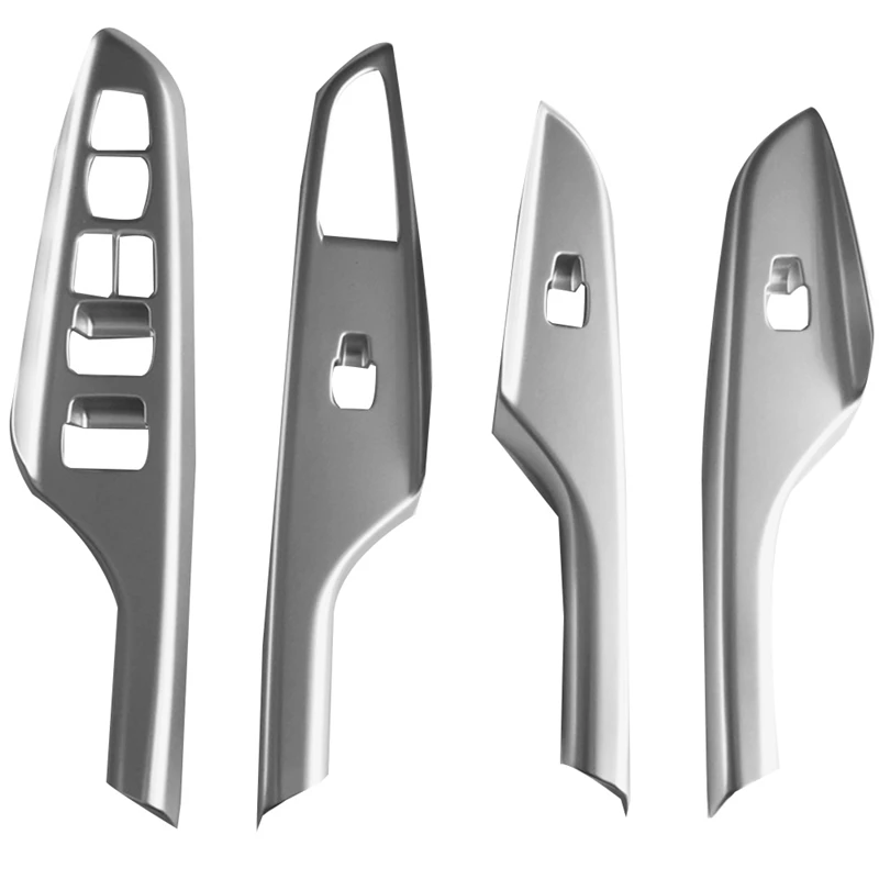 

Для Hyundai Kona Encino 2018-2021 Серебряная кнопка переключения стеклоподъемника панель Крышка отделка Внутренняя дверь подлокотник украшение