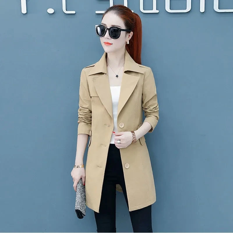 

Тренчкот женский однобортный, Офисная верхняя одежда, ветровка, пальто, весна-осень 2022