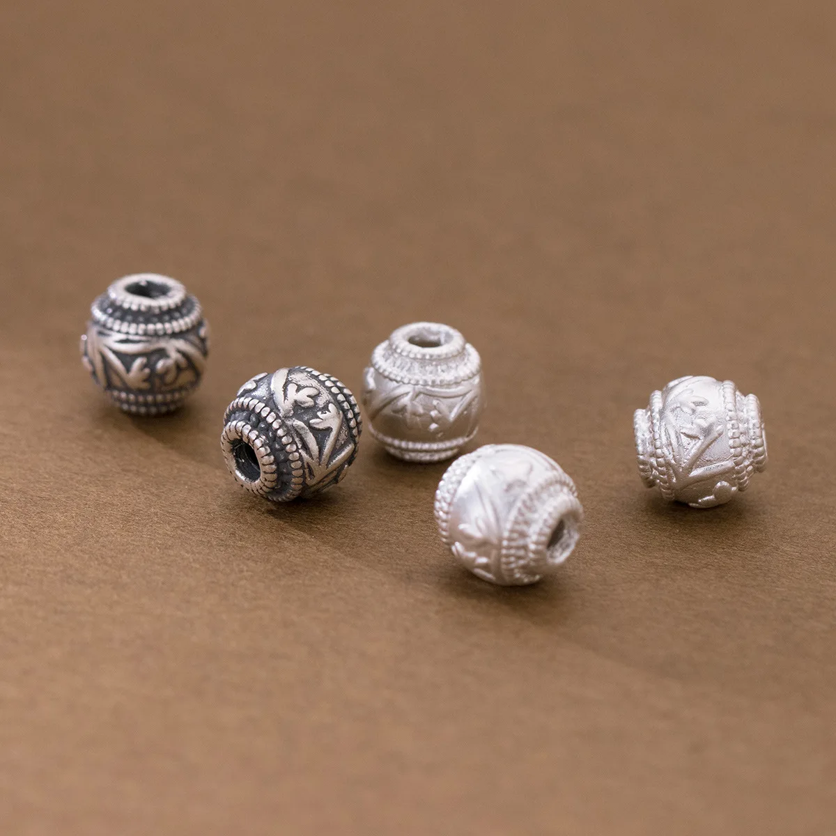 Классические круглые бусины хорошего качества из чистого серебра 999 пробы 1