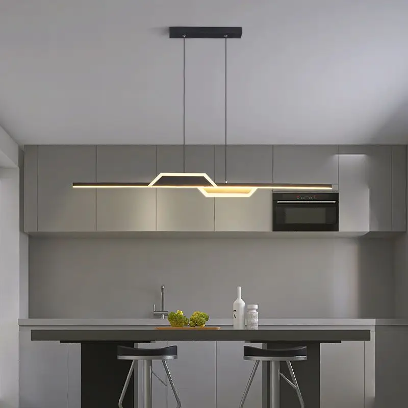 

Dining Room Chandelier LED Strip Ceiling Light Lamp Simple Modern New Minimalist Designer Kitchen Restaurant Bar Table Lamps