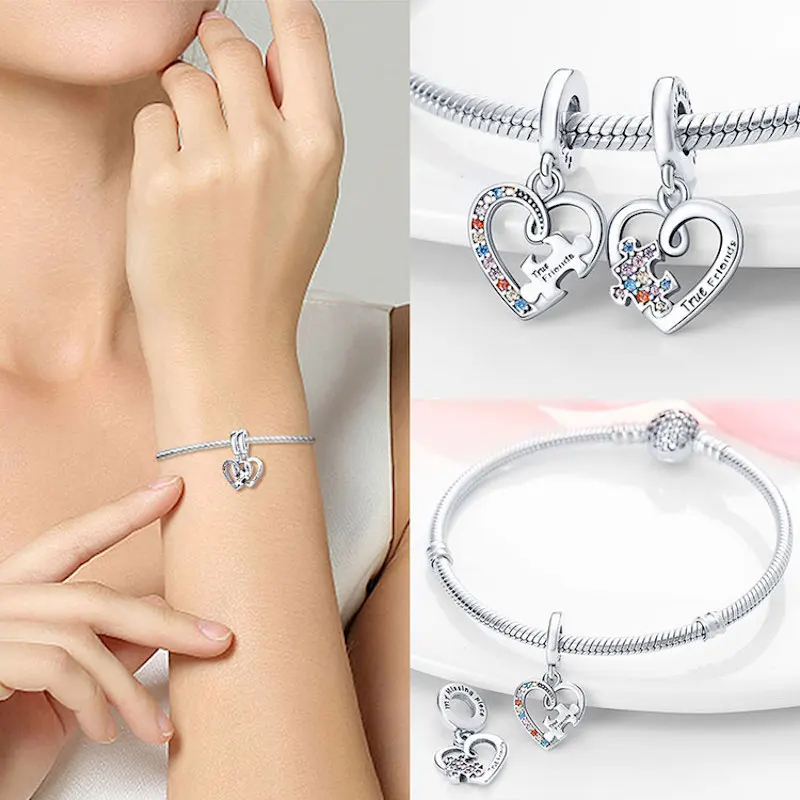 Фото Лидер продаж, 100% Серебро 925 пробы, подходит для оригинального браслета Pandora, изысканная серия бусин, креативный подарок «сделай сам» №4