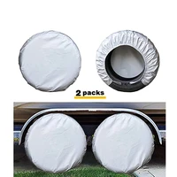 kayme four layer tire covers set of 2 for rv travel trailer camper suv vinyl wheel sunscreenrain and snow protection waterproof