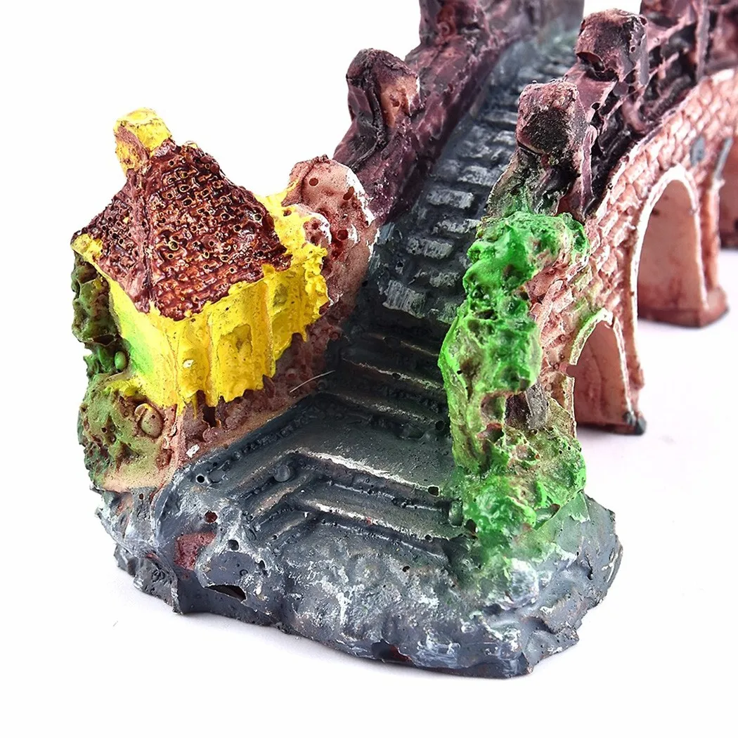 

Resin Bridge Ornaments Retro Artificial Bridge Rockery False Bridge Fish Tank Aquarium Simulation Miniature Decorative Landscape