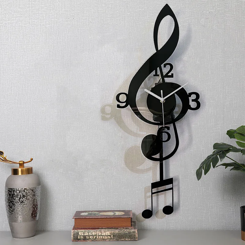 

Fashion Music Symbols Creative Living Room Pendulum Wall Clock Home Decoration Restaurant Clock Modern Design Silent Wall Clock