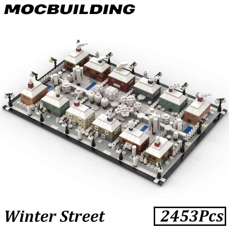 

Модульные семейные дома, зимний уличный вид, город MOC, строительные блоки, кирпичи, DIY Модель, сборные игрушки для детей, рождественские подарки