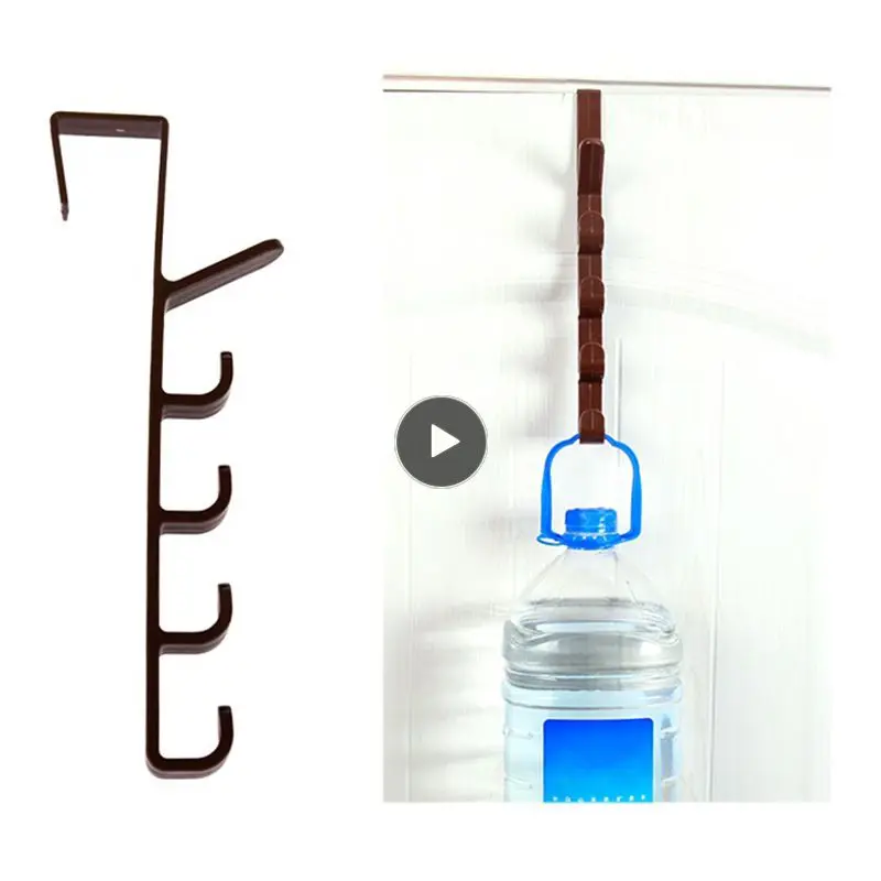 

Многофункциональный крючок для одежды, вешалка для одежды, органайзер для хранения, без пробивки отверстий над дверью, с 5 крючками, 5 крючками