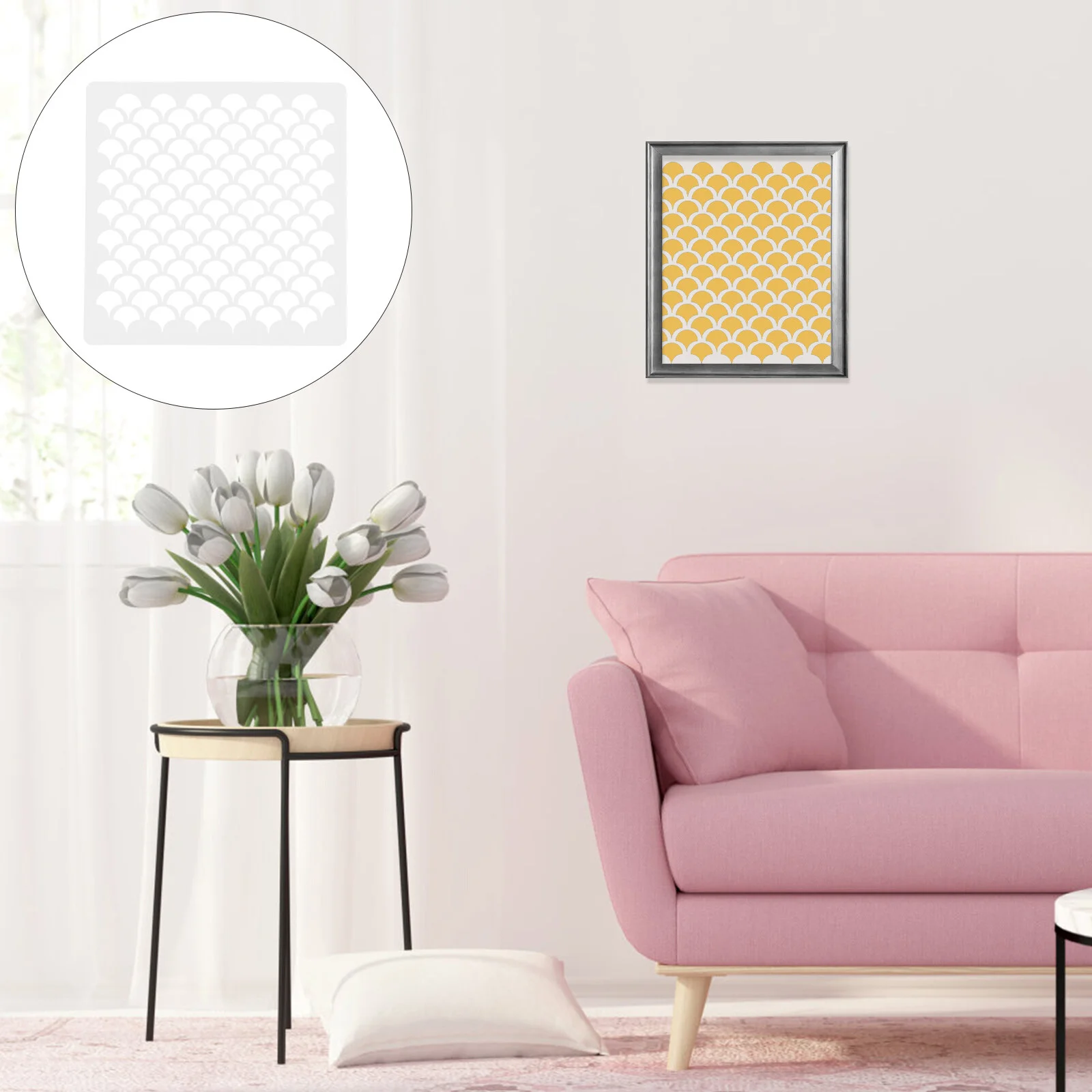 

6 Pcs Wall Drawing Stencils Set Drawing Painting Accessories Wall Template Floral Suit Mural Flower Molds