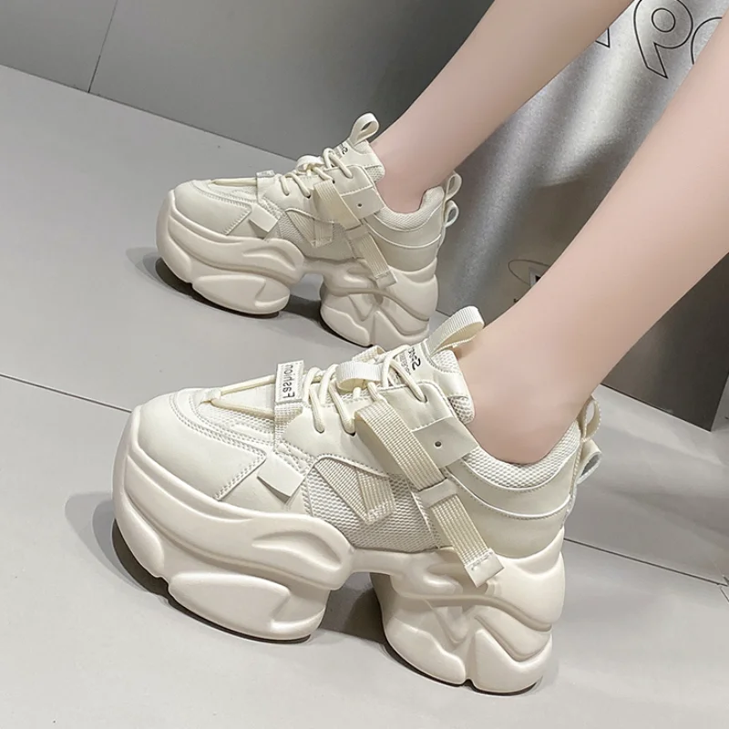 

Women's Shoes 2023 Autumn New Trendy Fashion Lace-up Sports Casual Shoes Thick Bottom Increased Daddy Shoes Woman Sneakers B3-48