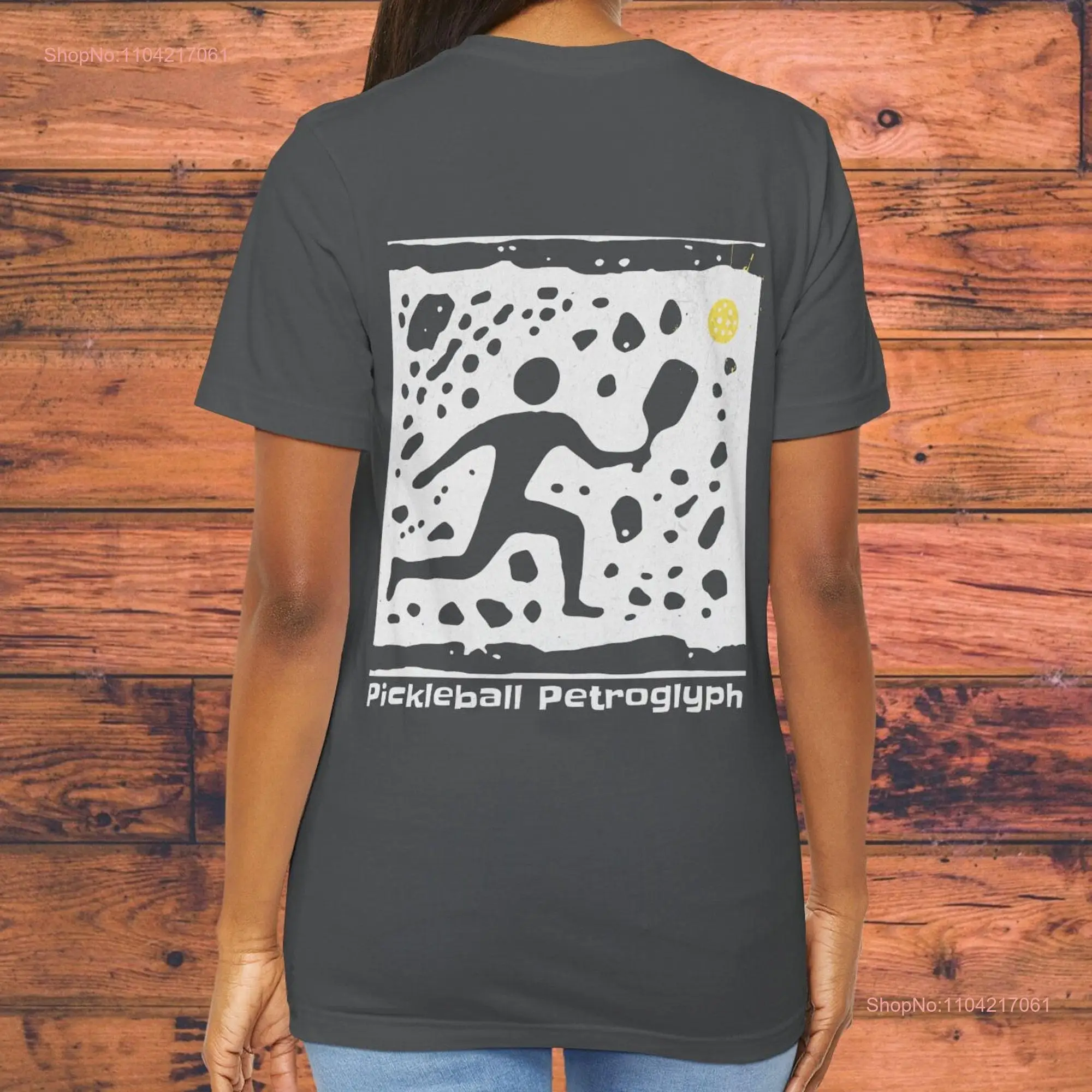 Футболка из джерси Pickleball Petroglyph с забавным веслом мужские подарки длинными или