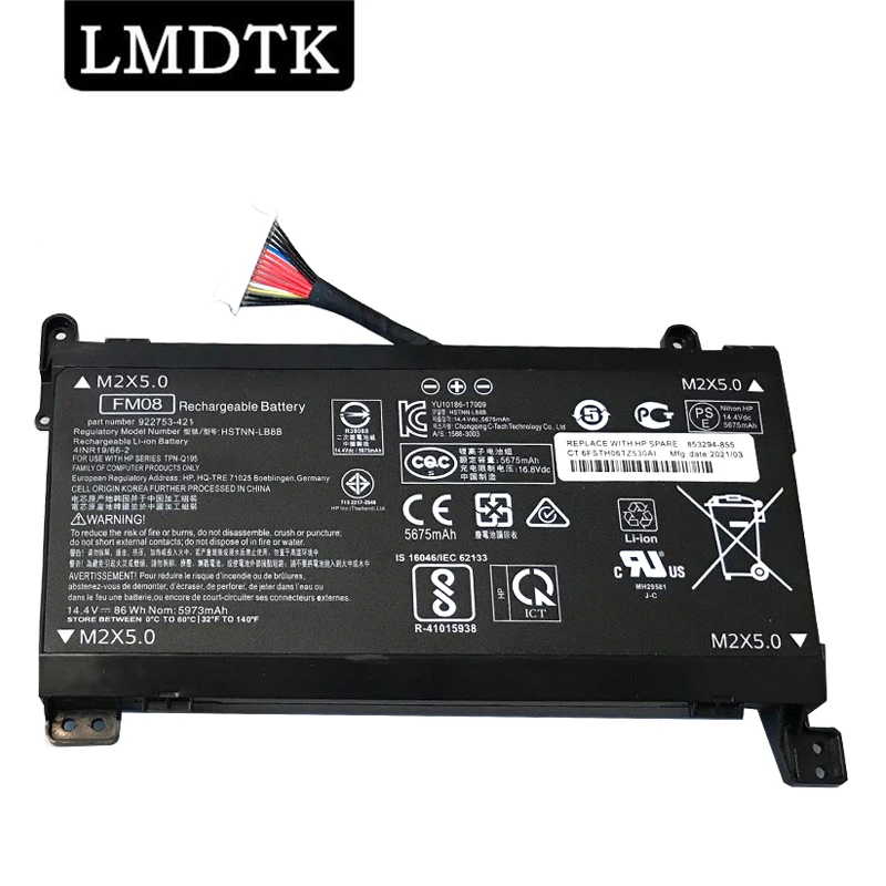 LMDTK Новый FM08 Аккумулятор для ноутбука HP OMEN 17-an013TX 17-an014TX TPN-Q195 8922753-421