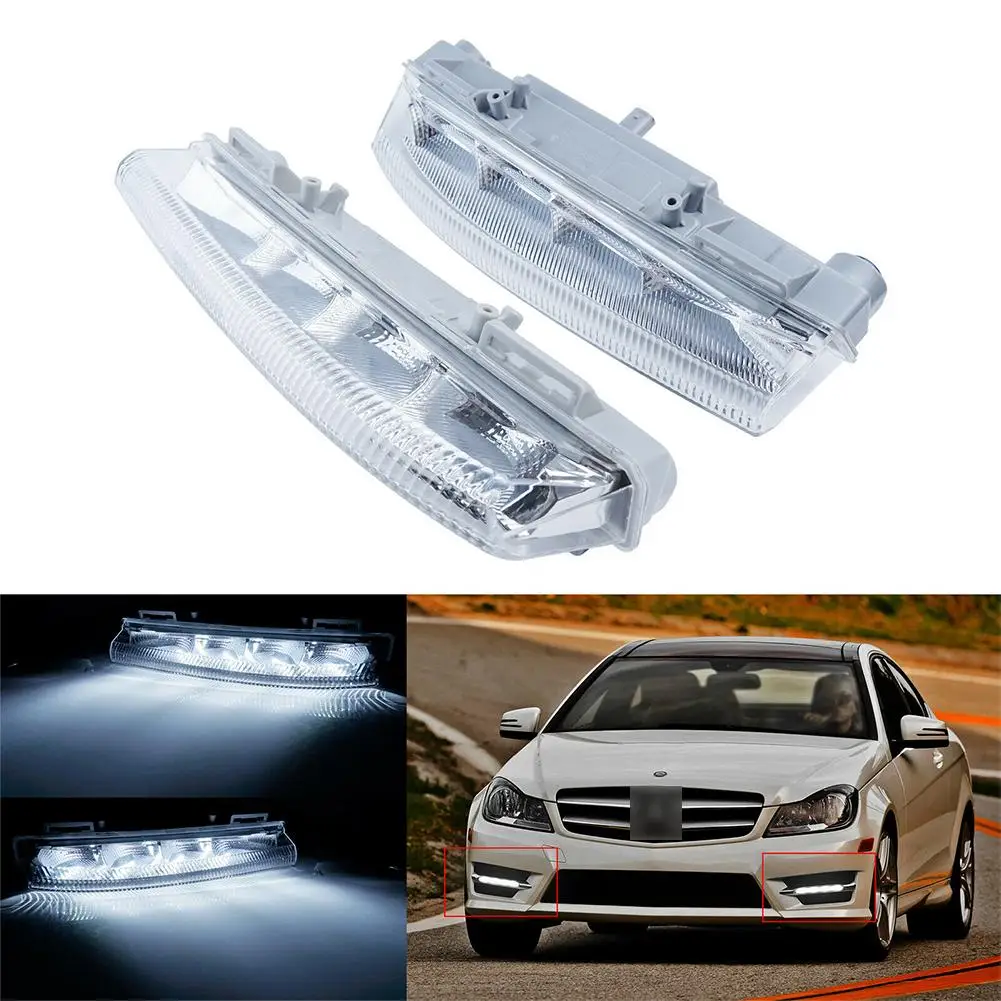 

1 Pair Led DRL Front Bumper Fog Light Bar Lamp Daytime Running Lights Compatible For W204 W212 S212 C207 R172