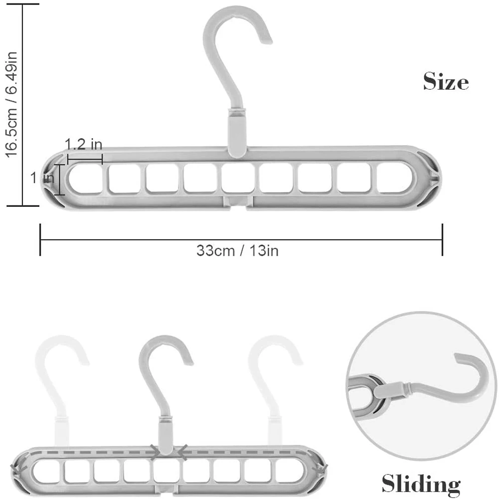 Clothes Hanger Organizer Racks Multi-port Support Circle Clothes Drying Multifunction Folding Scarf Clothes Hanger Storage Rack images - 6