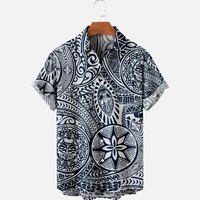2022 new mens casual breathable tops customizable fashion samoa totem tattoo style with pockets us sizes xs 6xl