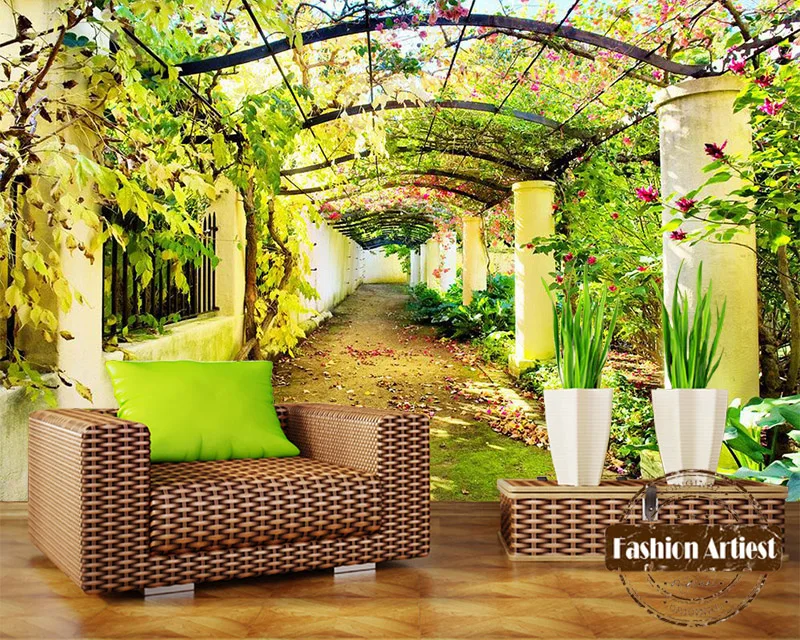 

Custom 3d Floral Tree Gallery Wallpaper Mural Garden Of Eden Summer Peace Scenery Tv Sofa Bedroom Living Room Cafe Background