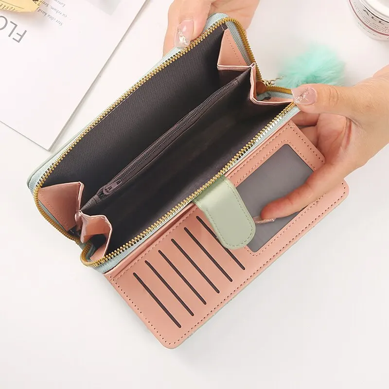 Women'S Wallet Coin Card Holder Travel Purses With Zipper Pattern Pu Leather Handbags Trends 2023 Square Bag Fashion Simple