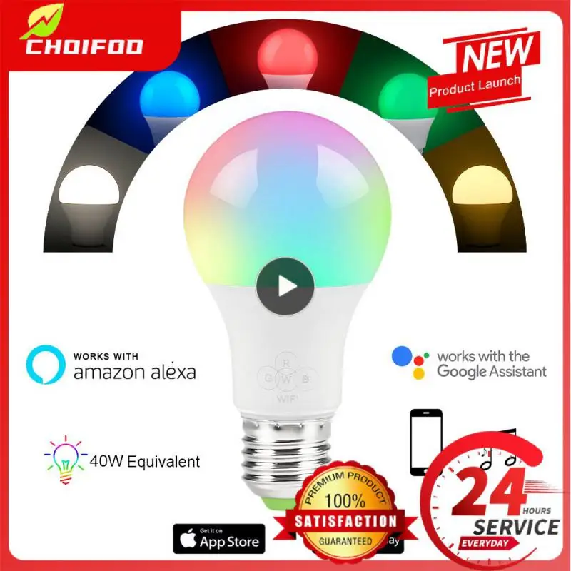 

1~6PCS Smart Wifi Lamp E27 Dimmable Colorful LED Lamp RGB Color Light APP WIFI Remote Control Via IOS Android for Smart Homes