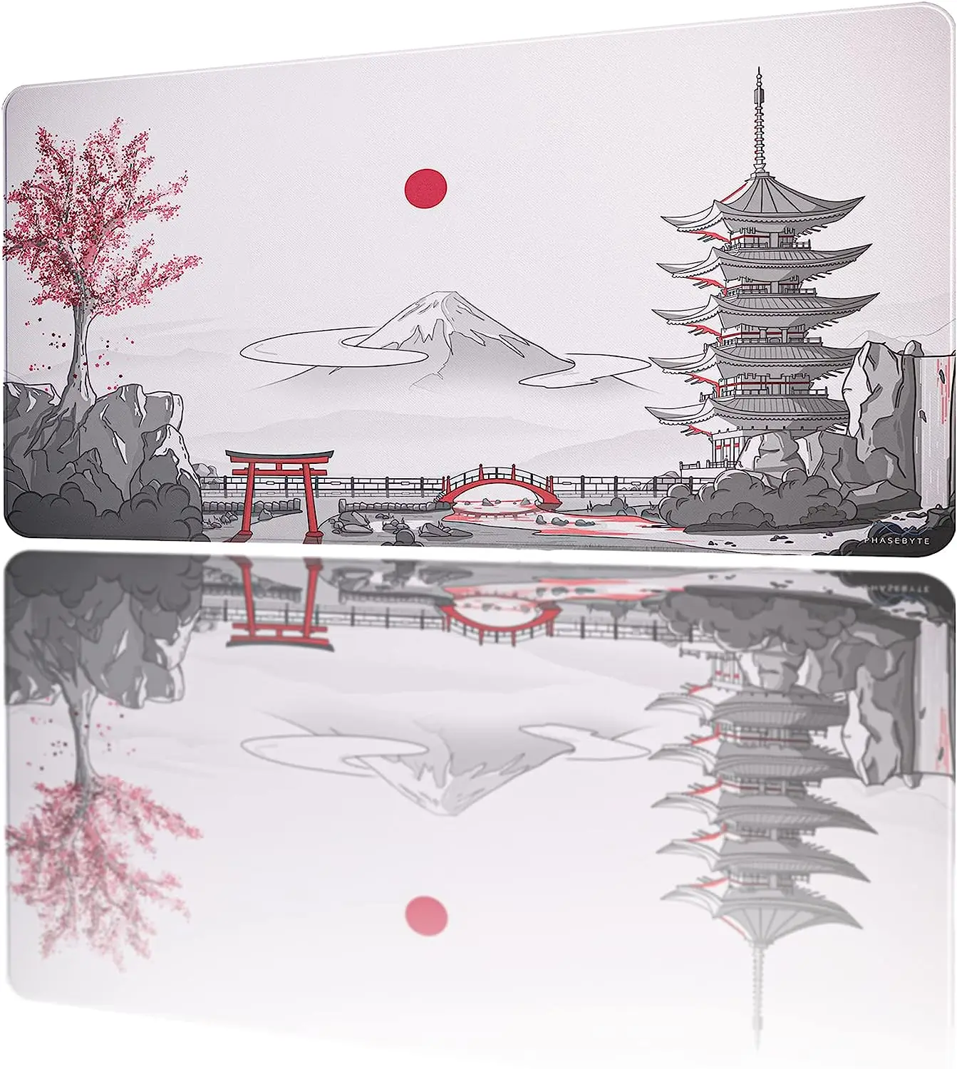 

Pagoda Falls Extended Gaming Mouse Pad Non-Slip Mouse Mat with Stitched Edges Smooth Desk Mat Washable Mousepad 35.4"x15.7" inch