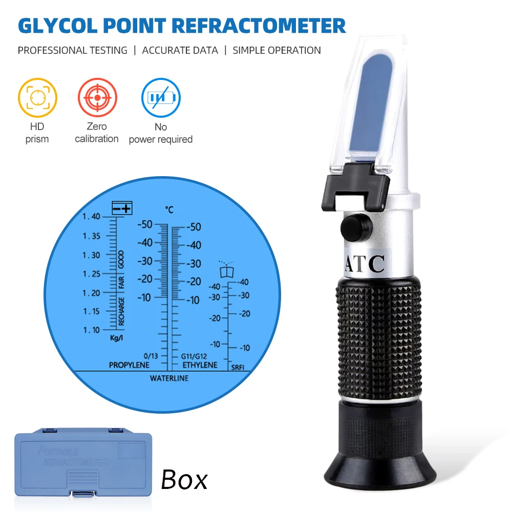 

Ручной рефрактометр, автомобильный антифриз, 1-батарея, кислотный двигатель тестер хладагента, инструмент, рефрактометр жидкости, тестер ATC