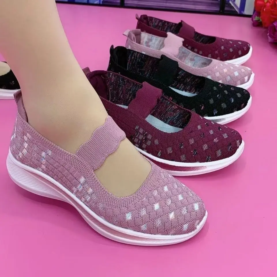 2023 Spring  New Women's Shoes Polyurethane Sole Comfortable Soft Sole Sports Shoes Tourism Lightweight Casual Shoes Mom's Shoes