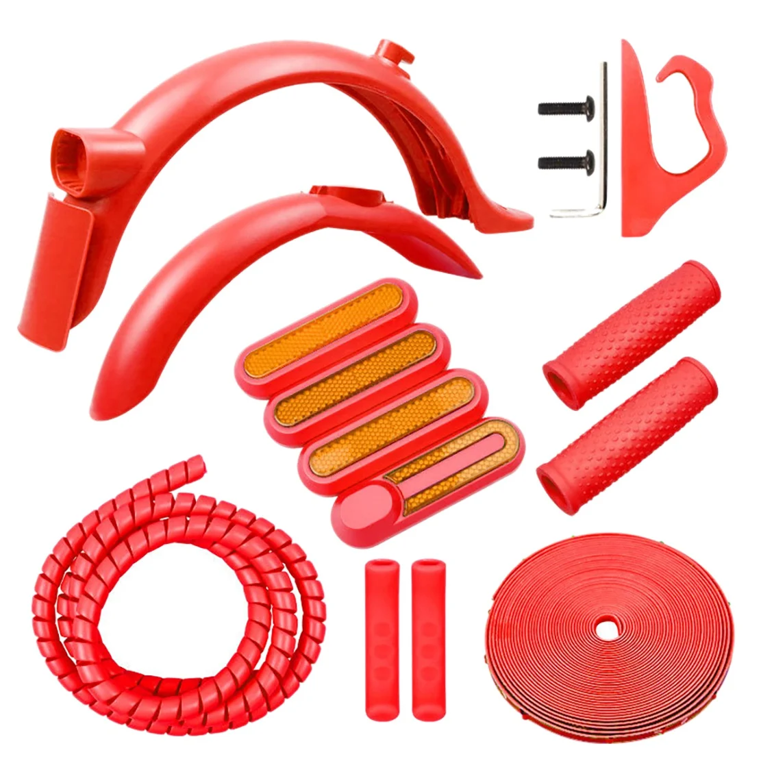 

Coloured Mudguard Kit for Xiaomi M365 1S Pro 2 Scooter Fender Line Tube Anti-Collision Strip Handlebar Grip 2