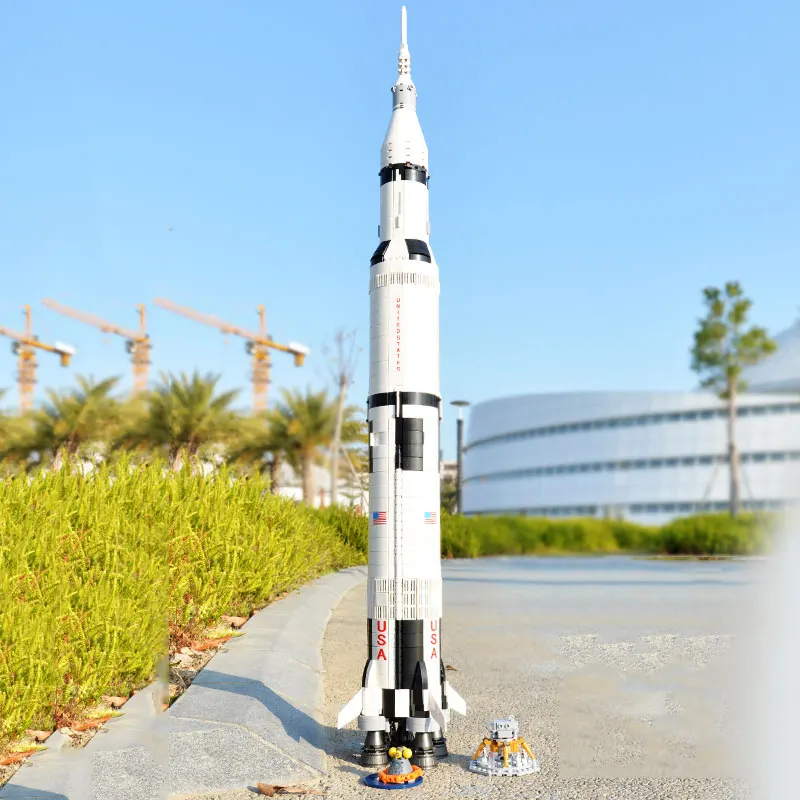 

The Apollo Saturn V 92176 Building Blocks 21309 Space Rocket Idea Series Bricks Educational Toys For Children Birthday Gifts