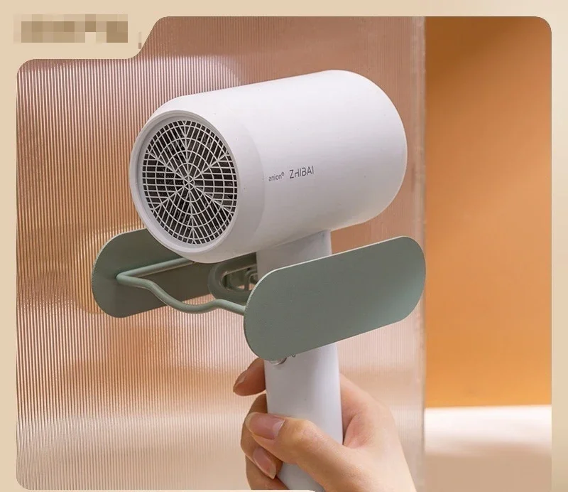 

Bathroom Hair Dryer Holder Perforation-free Wall Hanging Hair Dryer Holder Air Duct Storage Rack Iron Wrought Hair Dryer Hanger