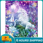 Алмазная 5D картина сделай сам, Набор для вышивки крестиком с изображением единорога, мозаика с полным набором квадратных страз, украшение Стразы