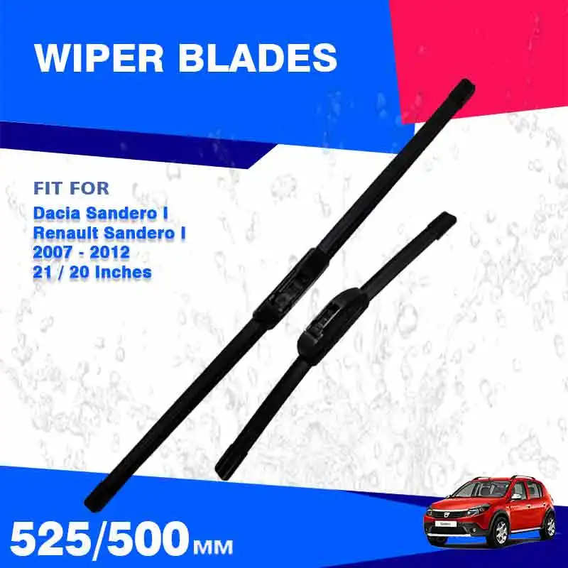 Набор передних щёток стеклоочистителя для Dacia Sandero 1 MK1 I B90 2007 - 2012 Renault Stepway