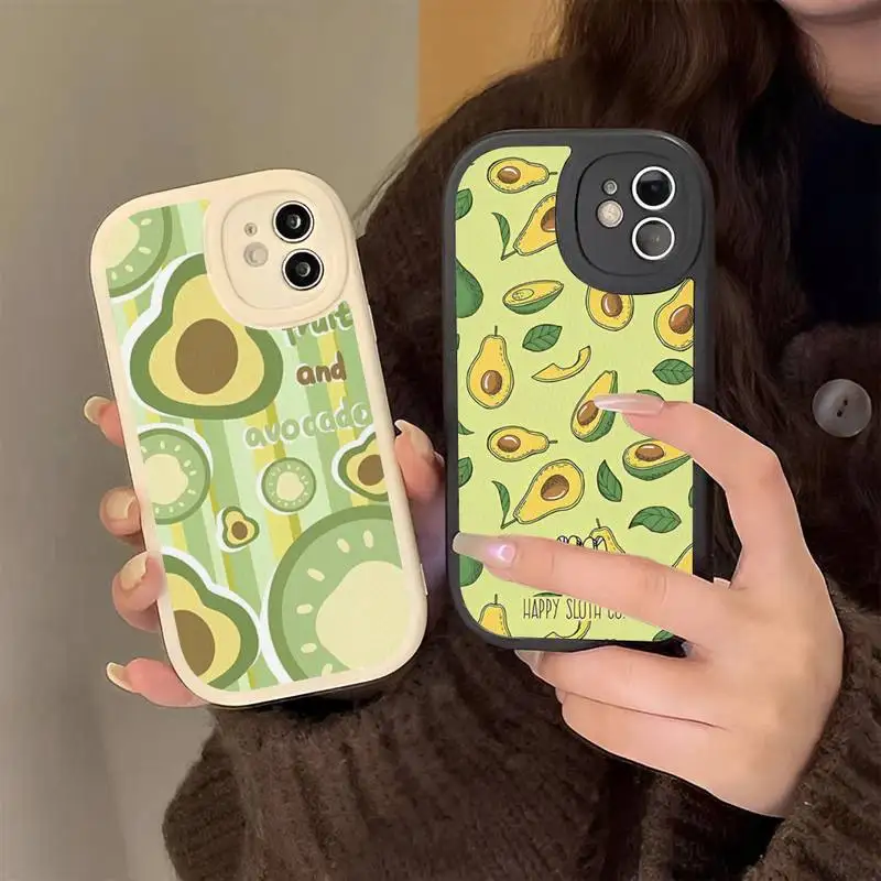 

Cute Cartoon Fruit Avocado Phone Case Hard Leather for iPhone 13 12 Mini 11 14 Pro Max Xs X Xr 7 8 Plus 6 6s Se 2022 Cover