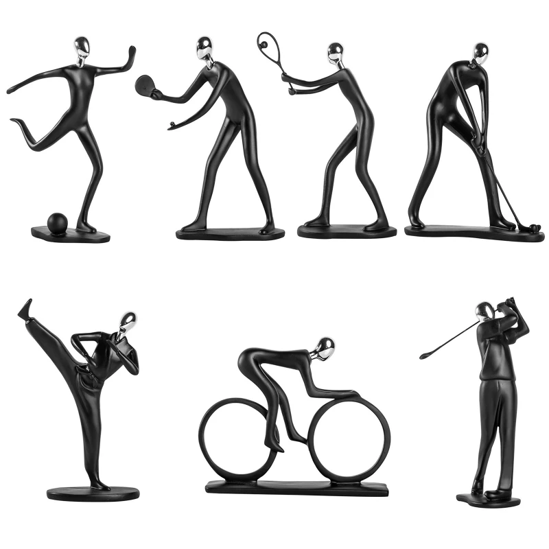 

Resin Abstract Figure Sculpture Anti Deformed Durable Character Statue for Creative Tabletop Countertop Shelf Ornament 1