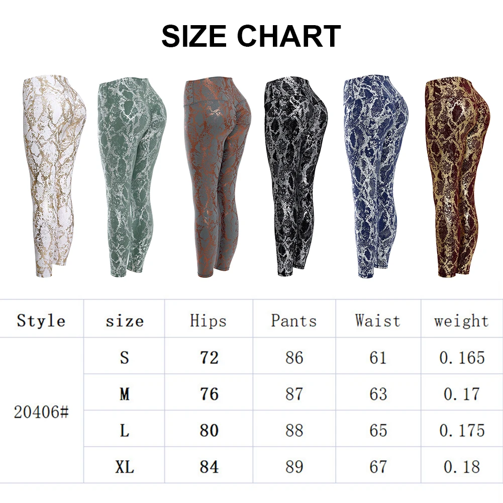 Sexy Peach Hip Legging New Snakeskin Pattern Push Up Fitness Leggings Women High Waist Sports Tight Stretch Yoga Pants