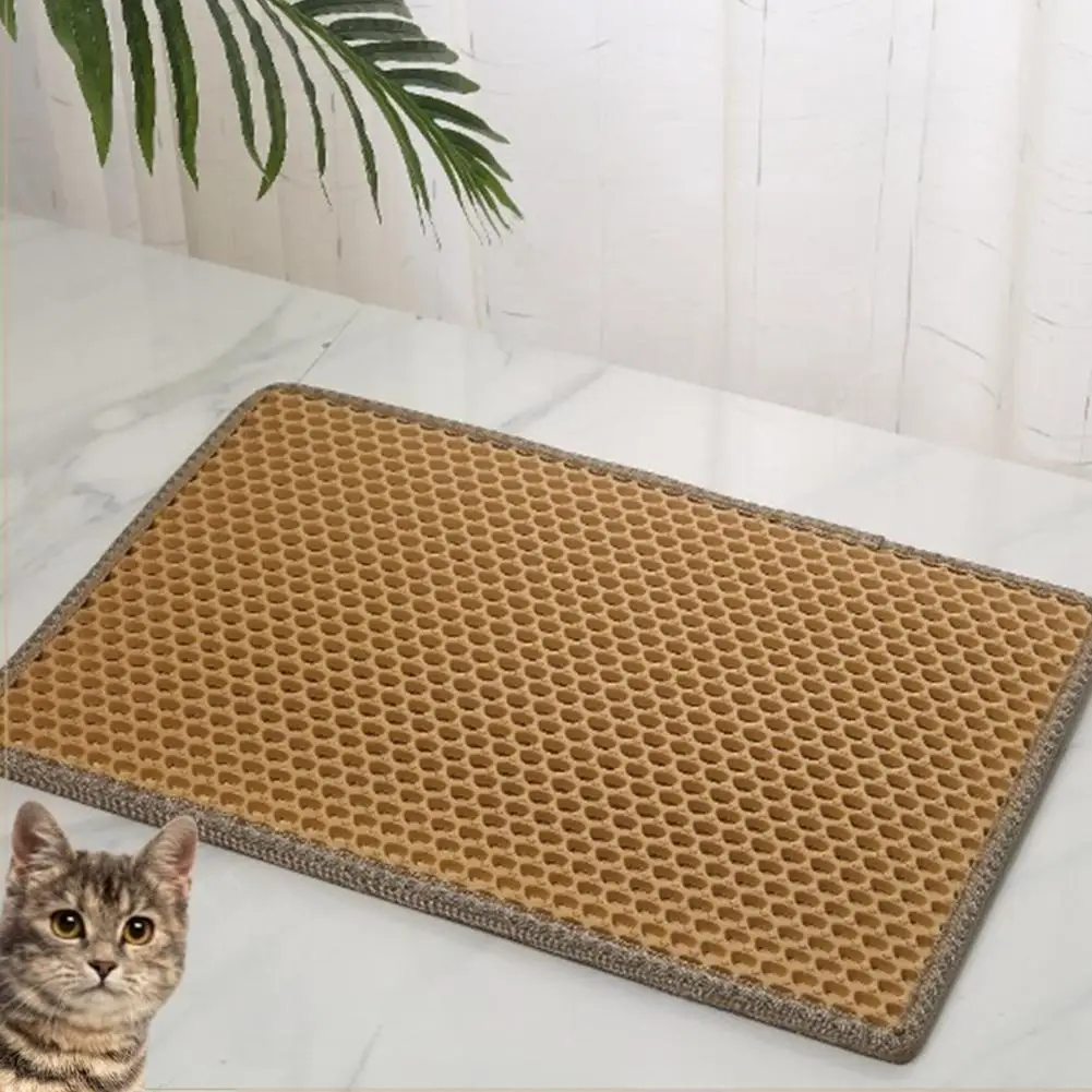

Double Layers Cat Litter Mat With Mili Shape Waterproof Urine Proof Kitty Litter Trapping Mat Training Pee Pads 21 X 14 X0.5inch