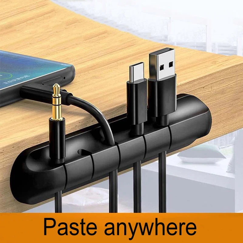 

Silicone USB Organizer Cable Holder Cable Winder Desktop Tidy Management Clips Holder for Mouse Keyboard Headphone Wire Organize