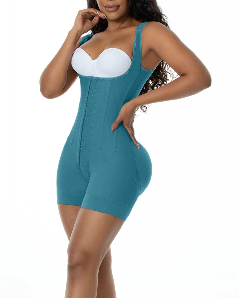 Fajas High Compression Full Body Shaper Girdle With Brooches Bust For Daily And Post-Surgical Use Tummy Control Shapewear Corset